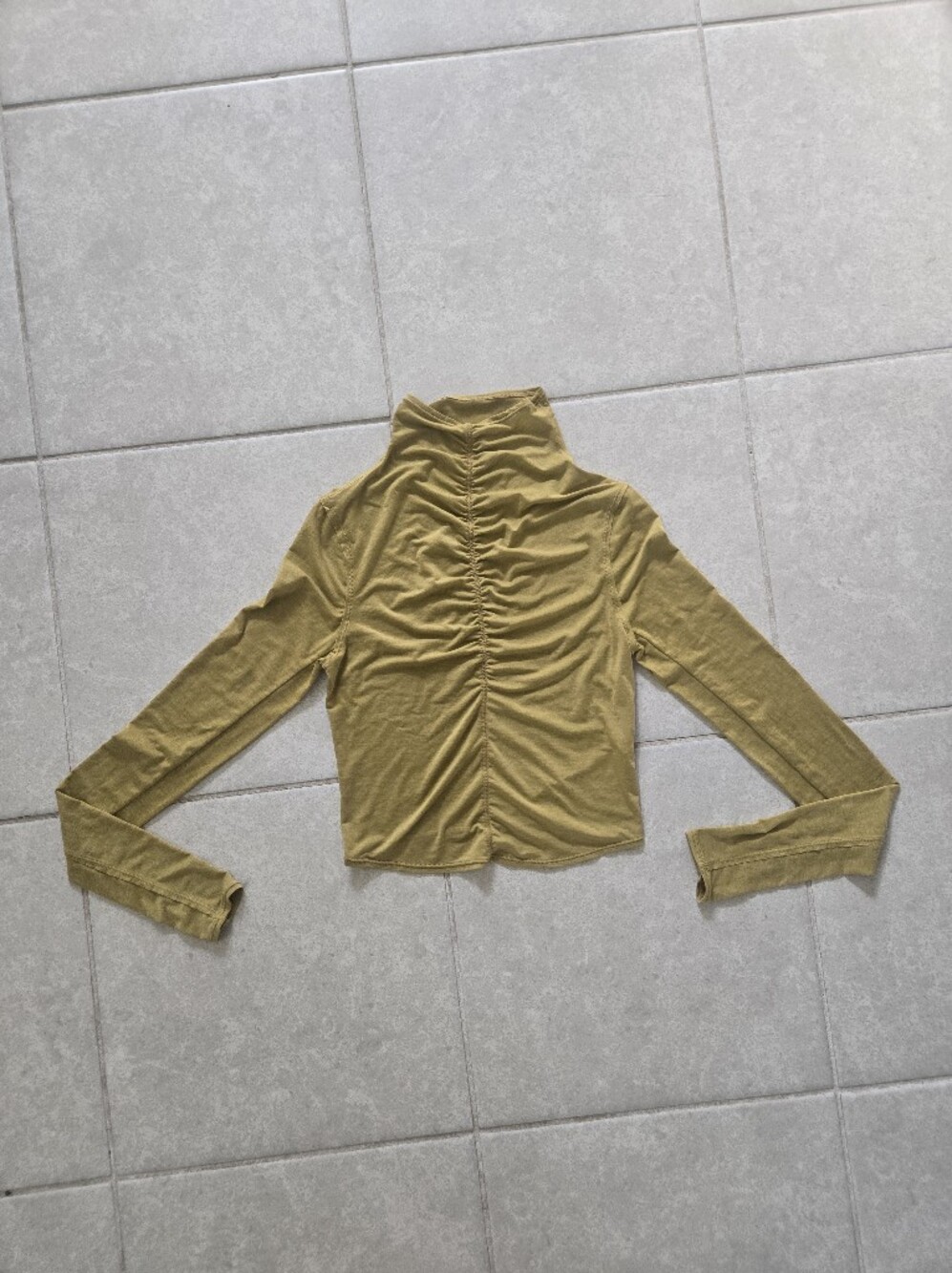FP Movement by Free People Olive Ruched Back Long Sleeve Top